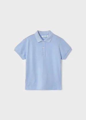 150 - Basic s/s polo for boy - Powder blue