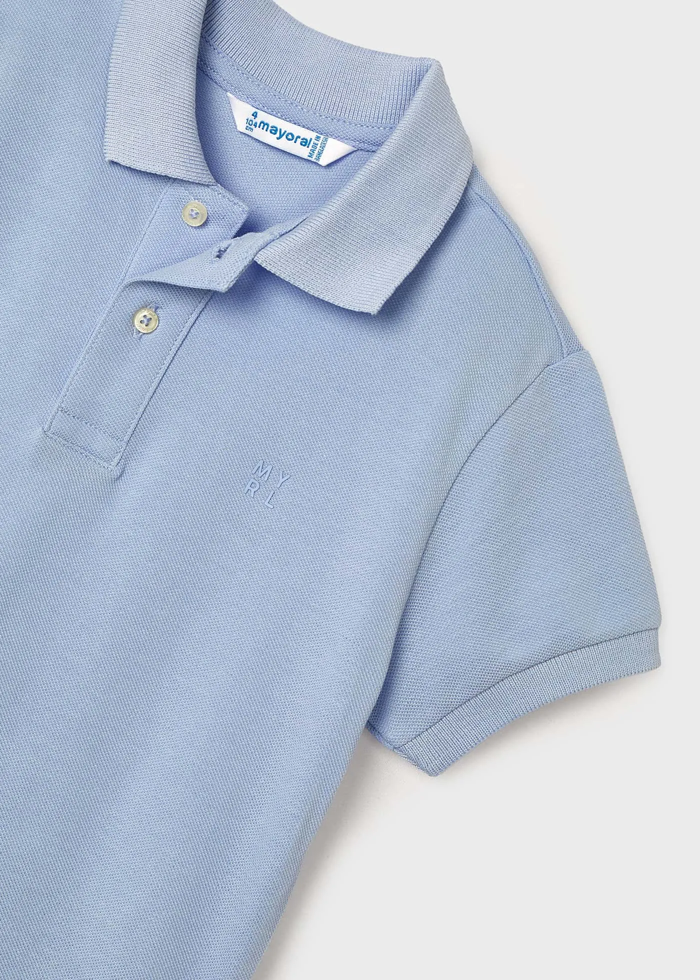 150 - Basic s/s polo for boy - Powder blue