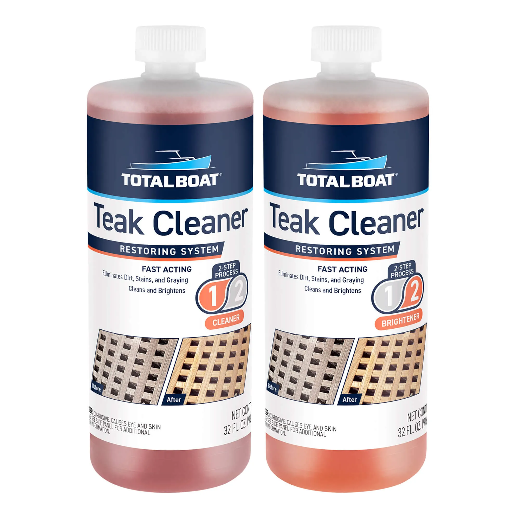 2-Part Teak Wood Cleaner and Brightening System