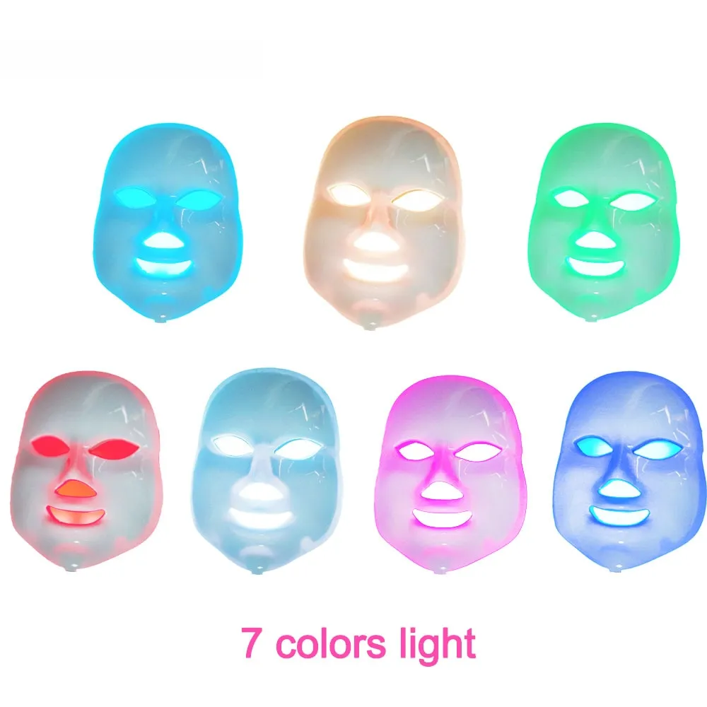 7 Colors Beauty Therapy Photon LED Facial Mask Light Skin Care Rejuvenation Wrinkle Acne Removal Face Beauty Spa Instrument 30