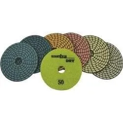 7 Step Spiral Dry Diamond Polishing Pads