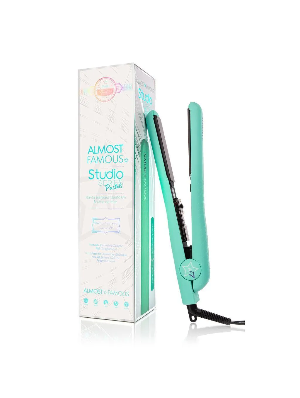 Almost Famous 1.25" Studio Series Flat Iron with Luxe Gemstone Plates