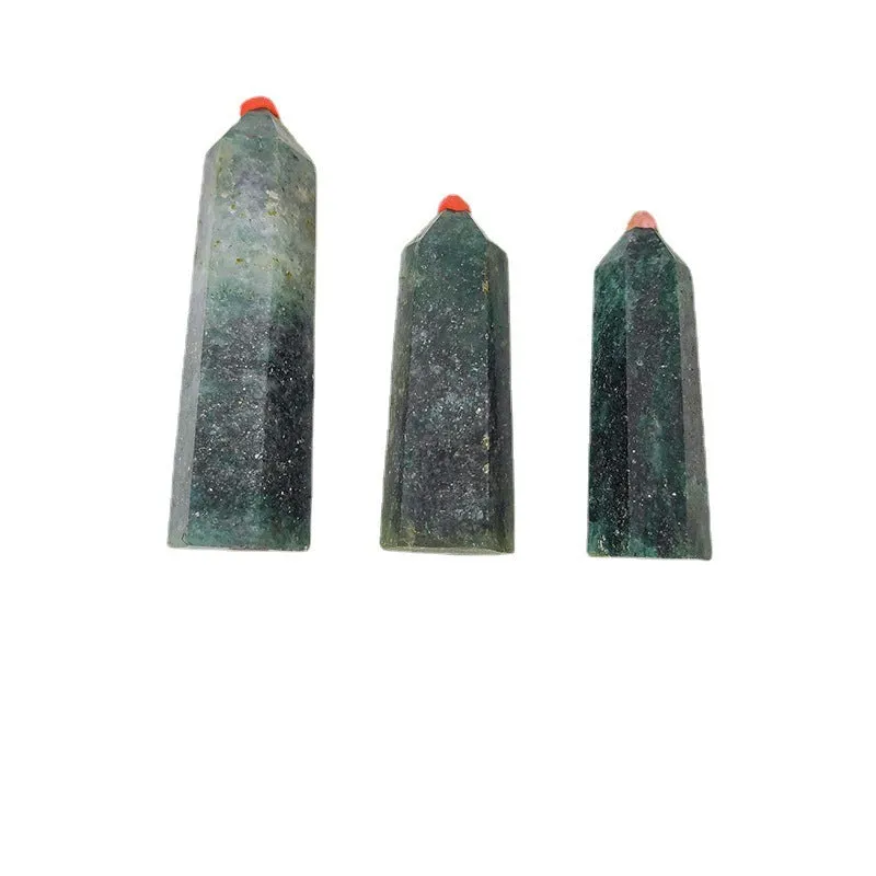 Crystal Fluorite Polished Obelisk- Green Strawberry Crystal Hexagonal Prism