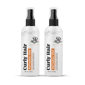 Curly Hair Refresher Mist | Curly hair products | Instantly Refreshes Curls | Adds Hydration | Hair care | Hair style tools | Minimizes Frizz By Savio John Pereira - 100 ml (Pack of 2)