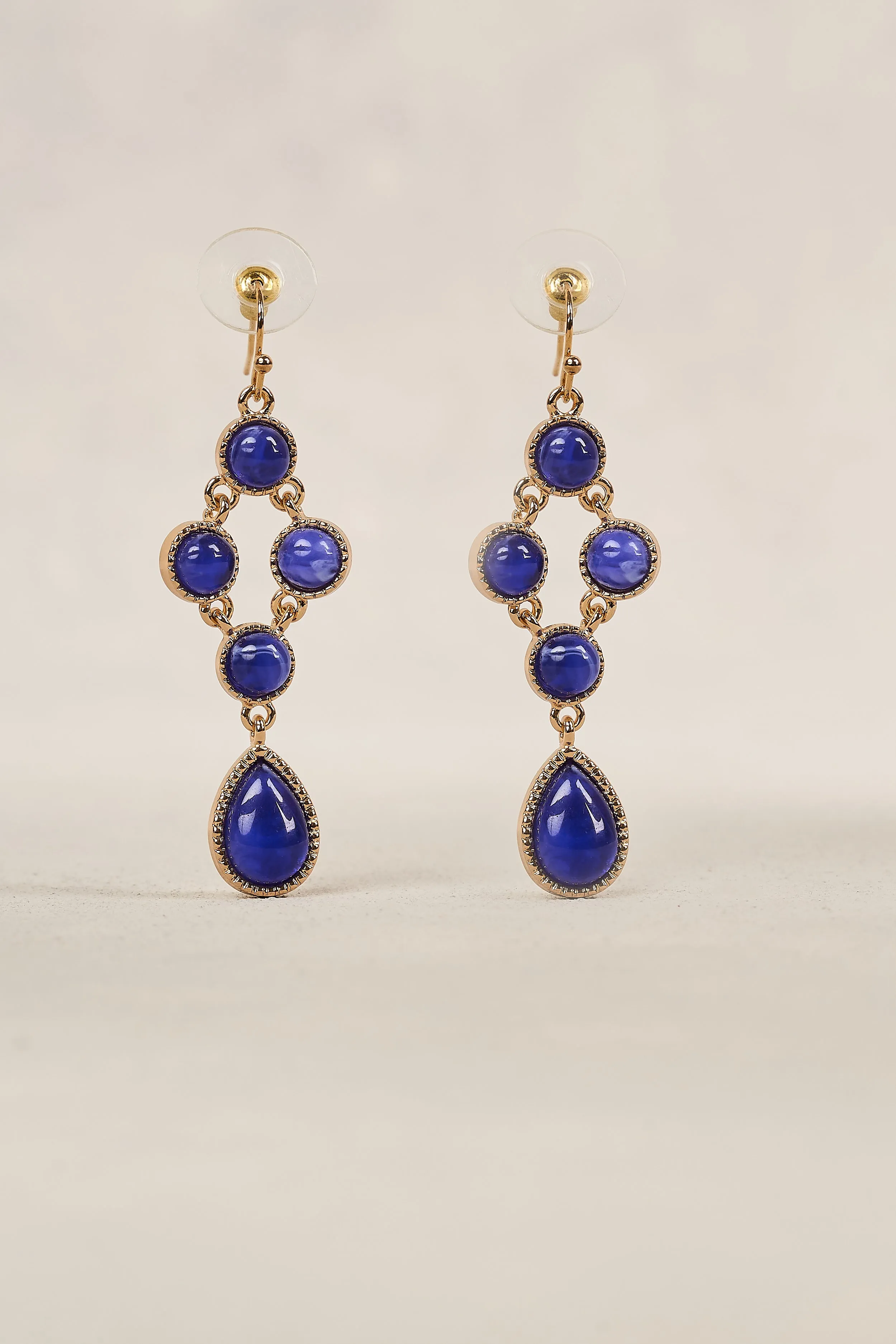 Deep Blue Stone Earrings