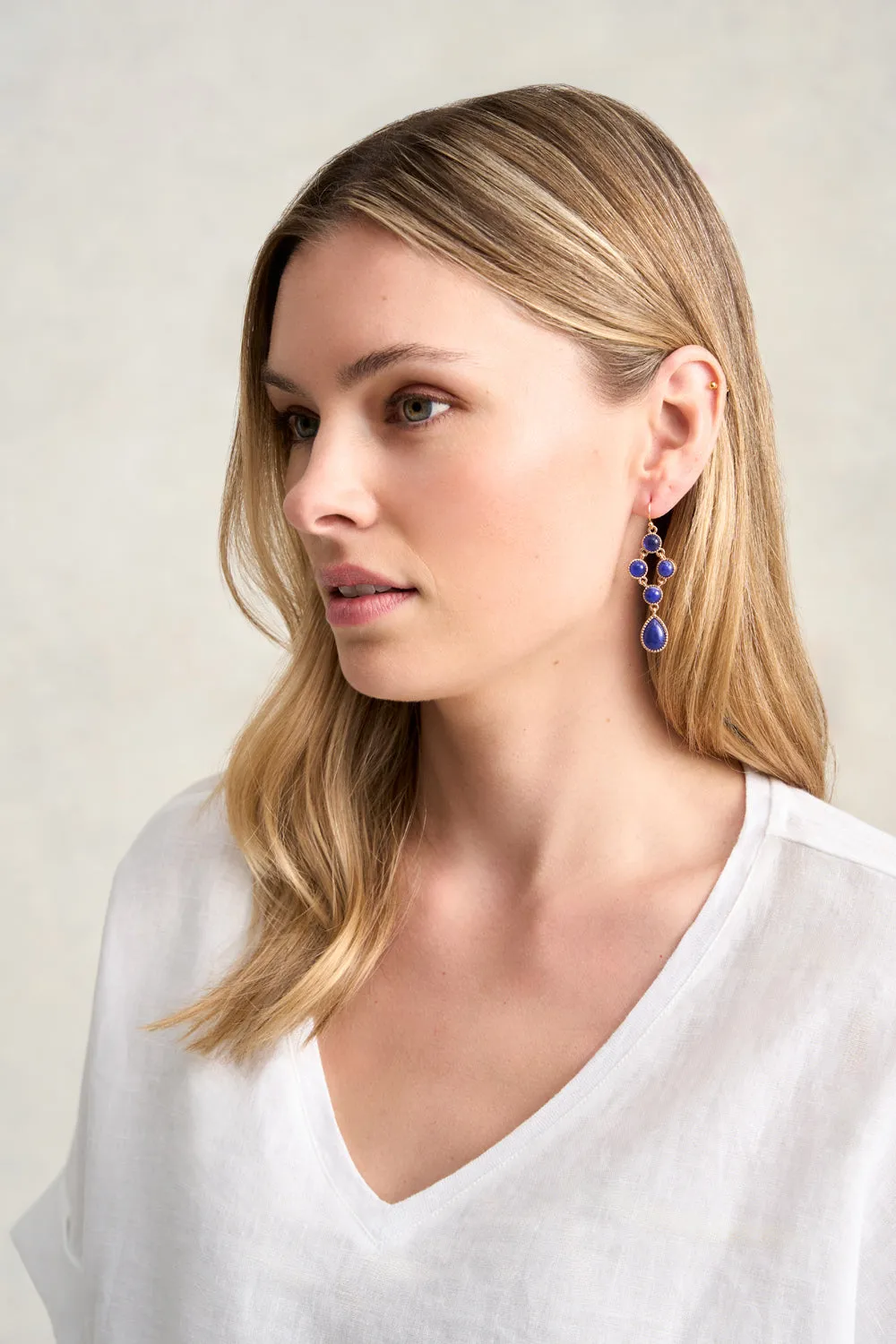 Deep Blue Stone Earrings