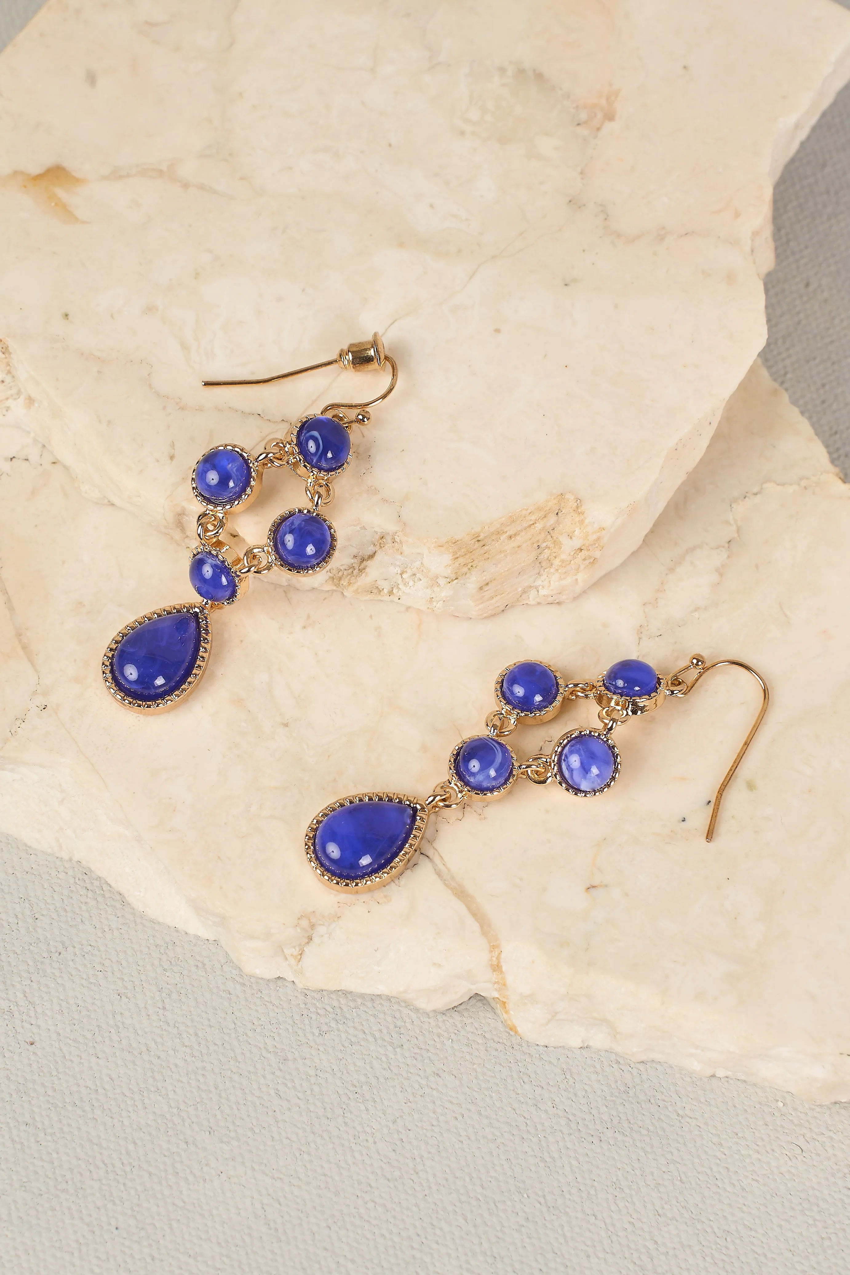 Deep Blue Stone Earrings