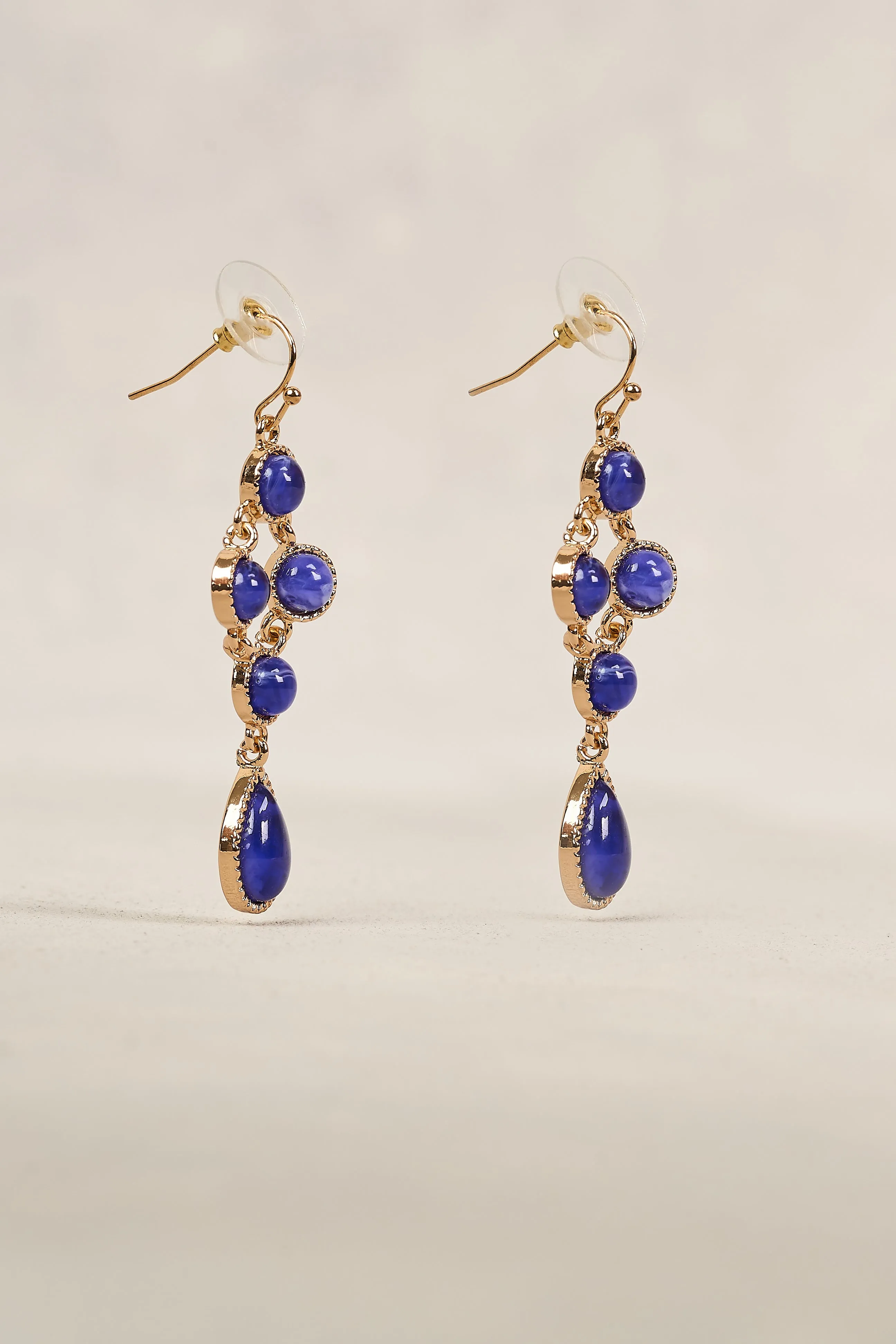 Deep Blue Stone Earrings