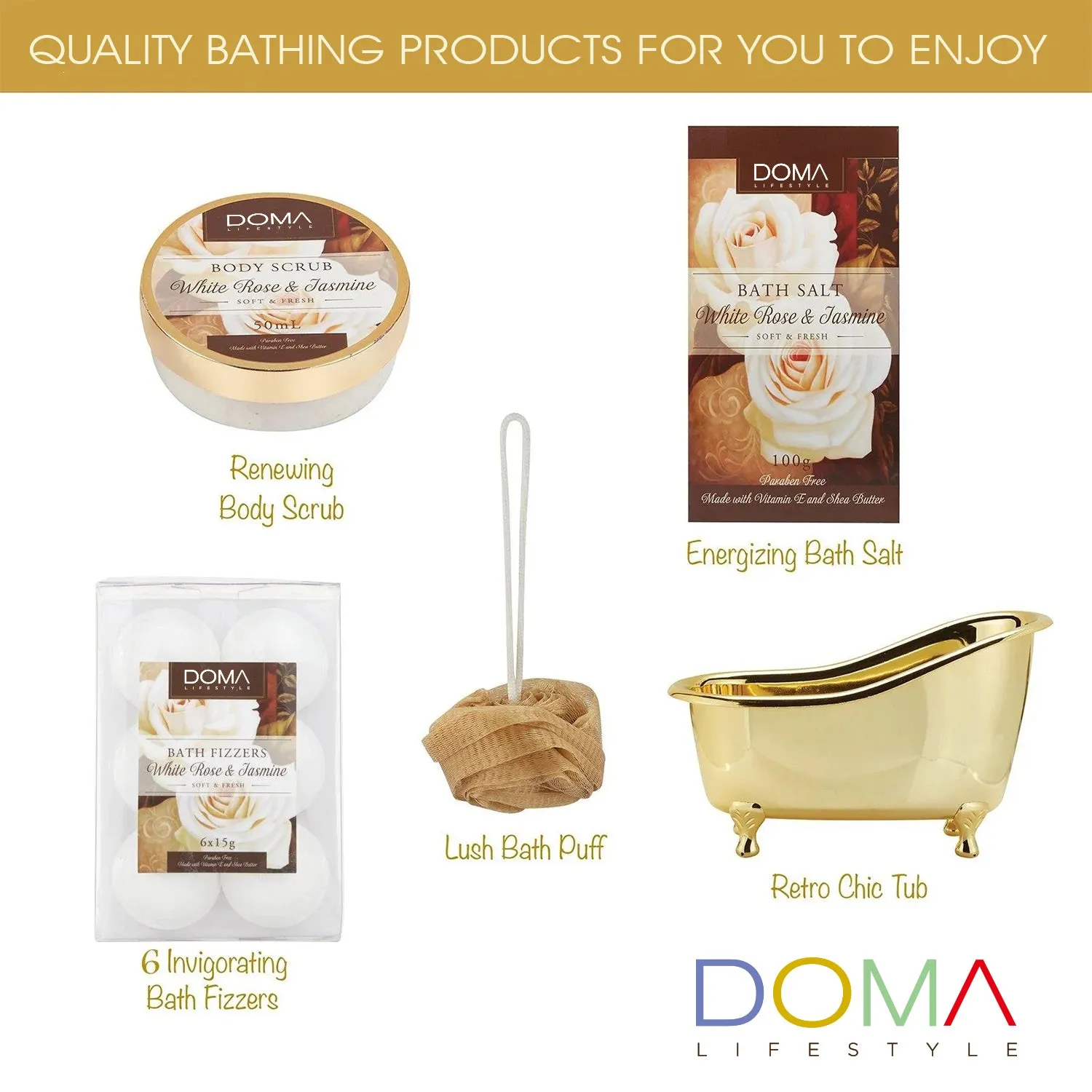 Golden Retro Bathtub Gift Set