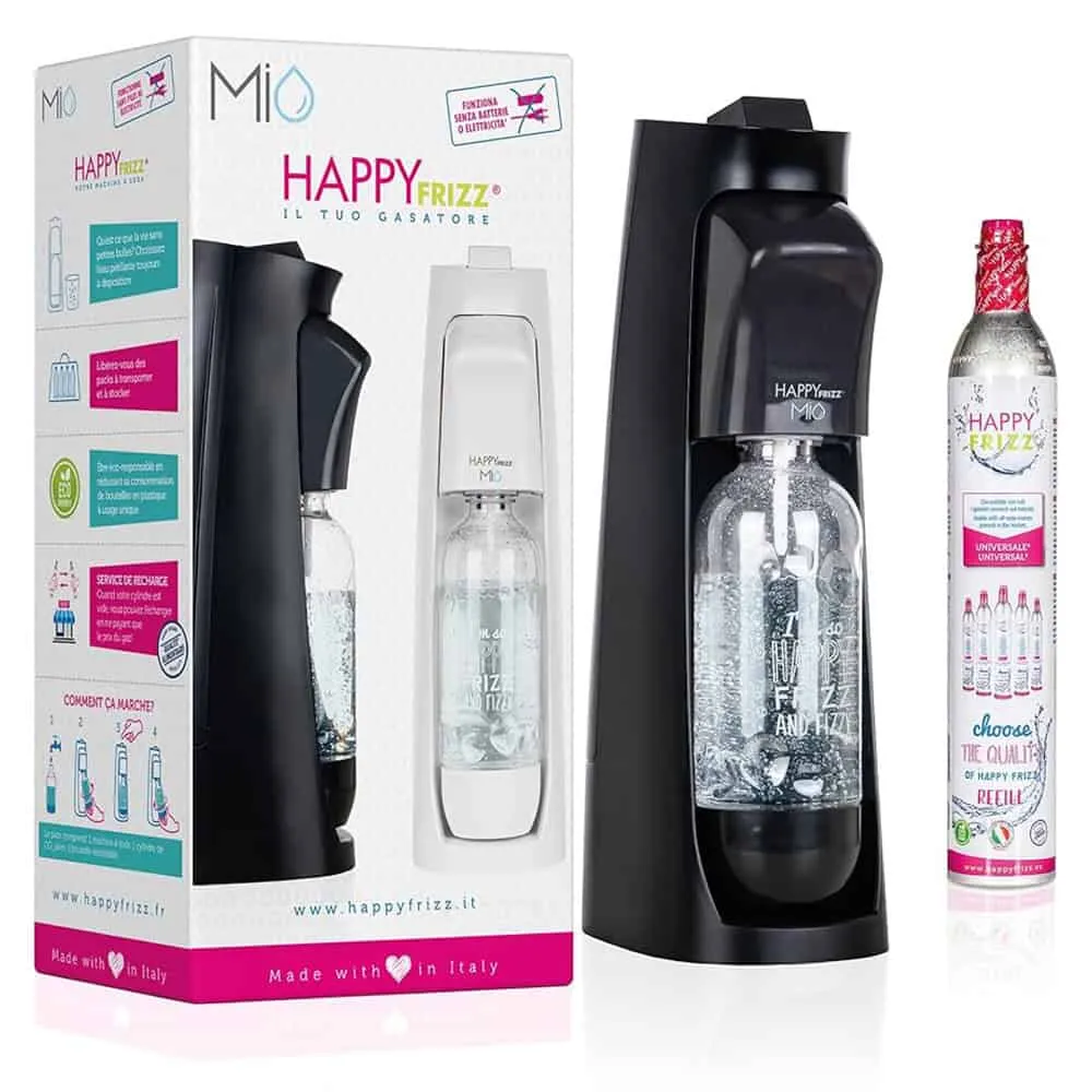 Happy Frizz Mio Sparkling Water Maker & Gas Black MIO01