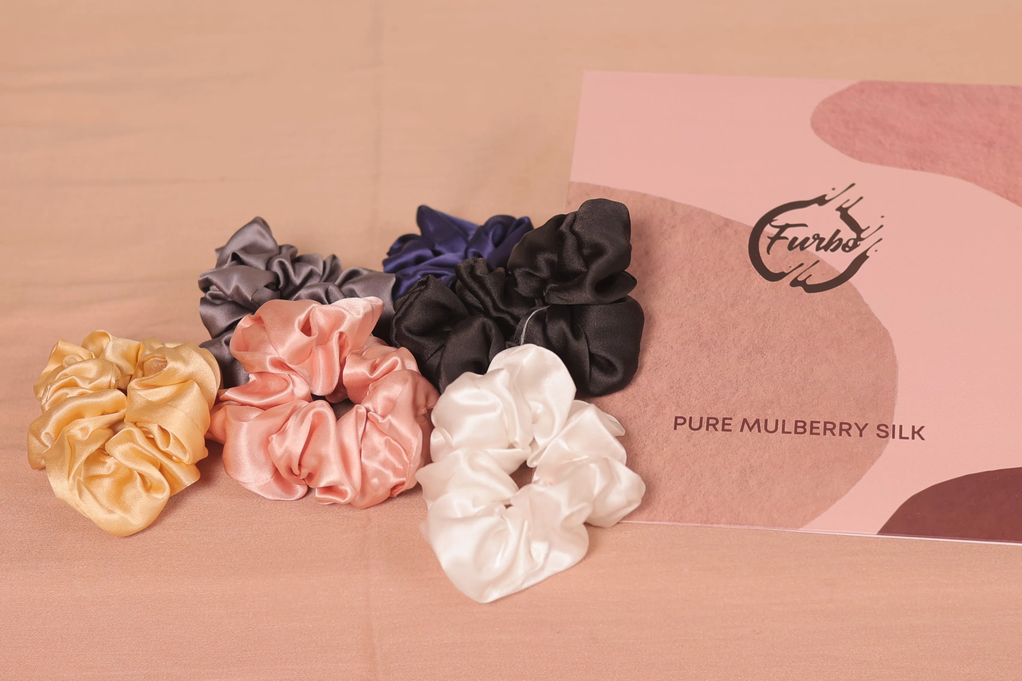 Mulberry Silk Hair Scrunchies (Pack Of 1) (22 Momme, 6A Grade) (Assorted)