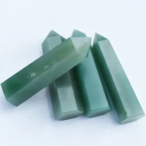 Natural Aventurine Jade Crystal-Rough Polished Crystal Column