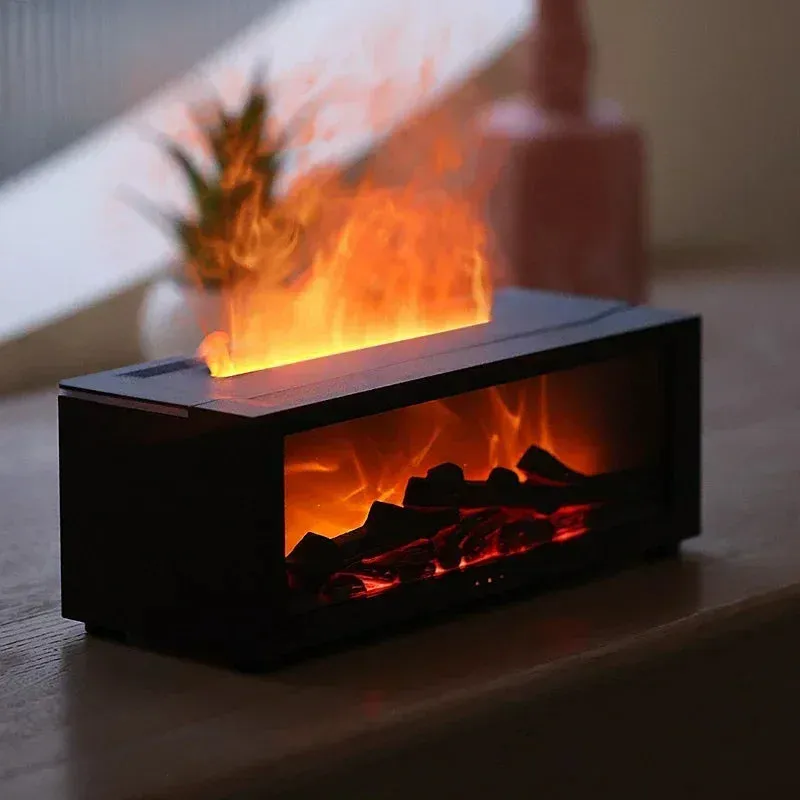 Remote Control Colorful Flame Fireplace Aroma Diffuser