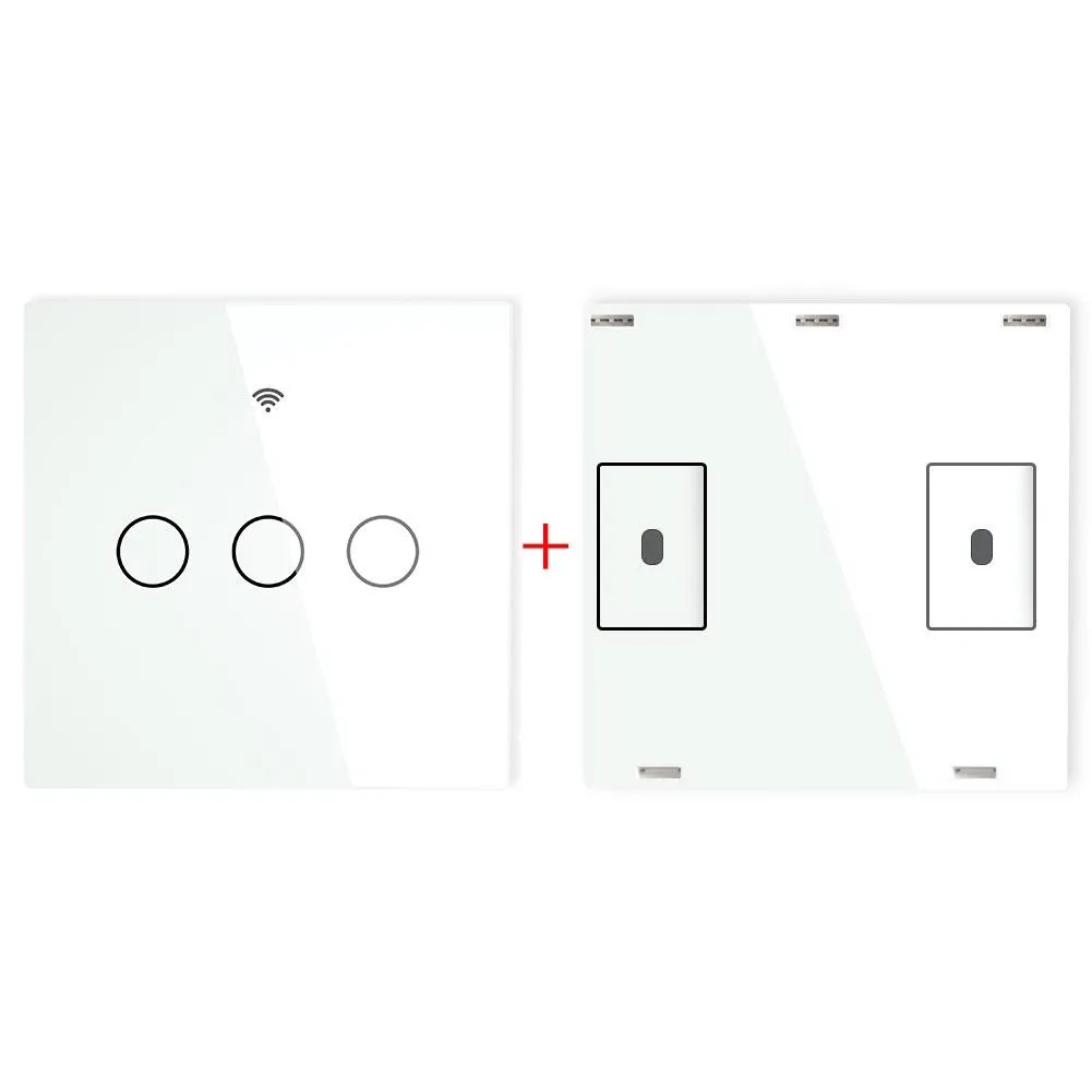 RF433 Smart Wirelesss Wall Glass Panel Transmitter Touch Switch Multi-control Remote EU