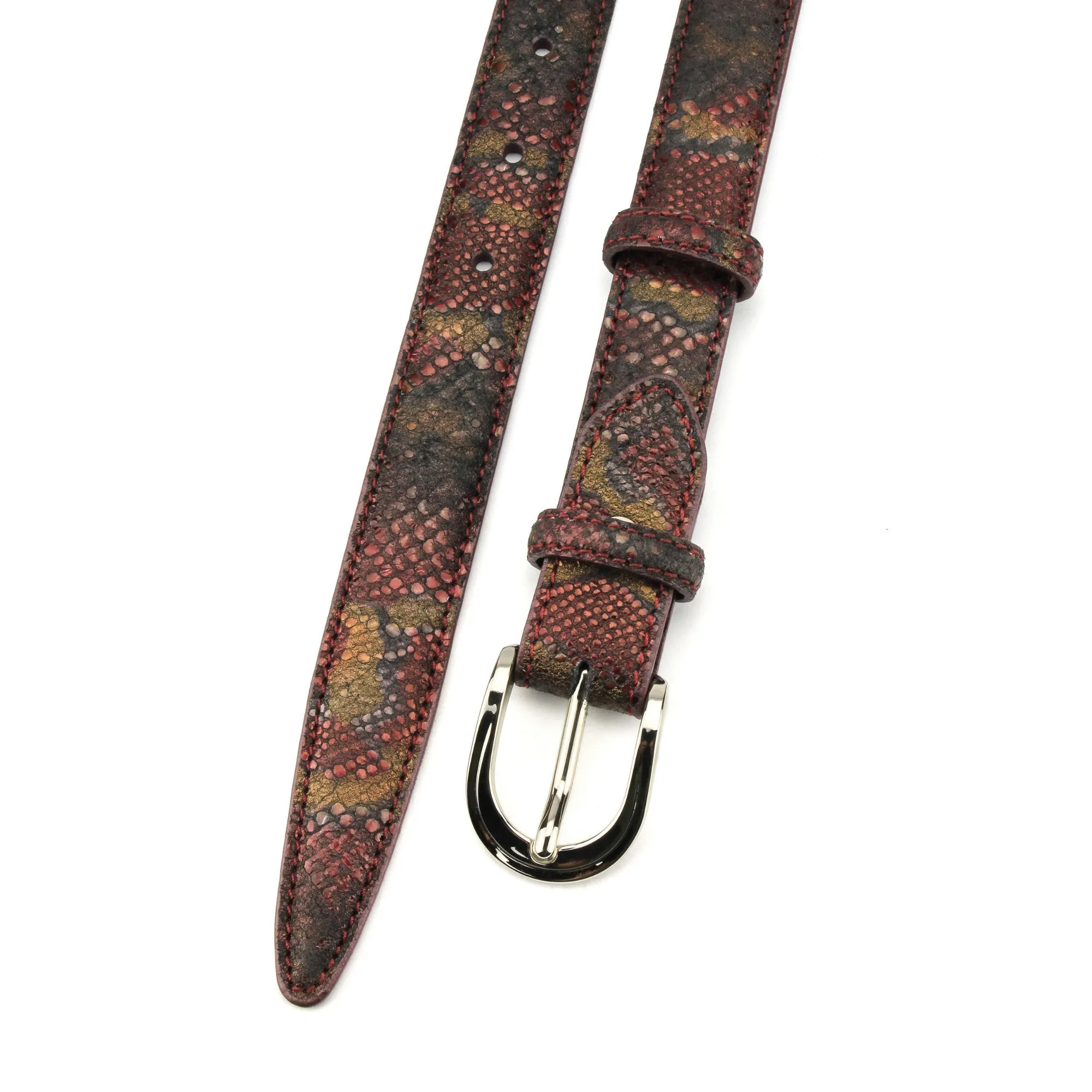 Skinny Vampire Metallic Python Effect Belt