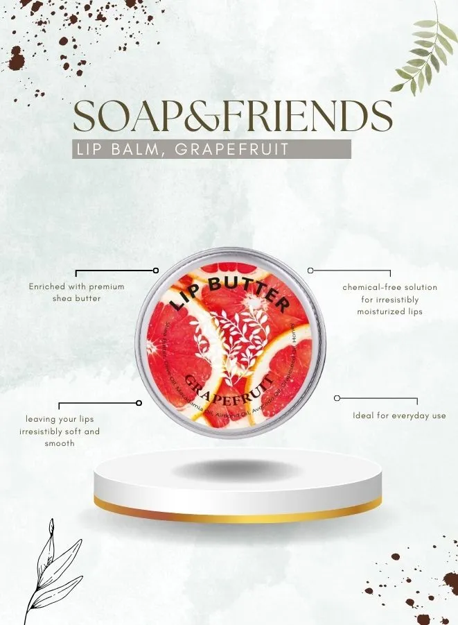 Soap&Friends 15 ml Grapefruit Lip Balm and Scrub Set of 2