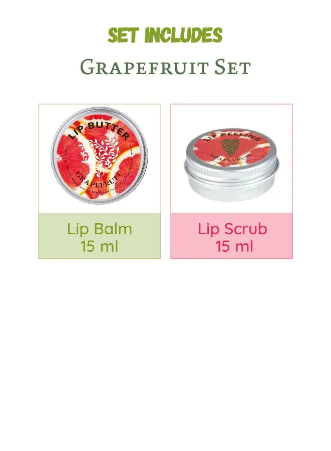 Soap&Friends 15 ml Grapefruit Lip Balm and Scrub Set of 2