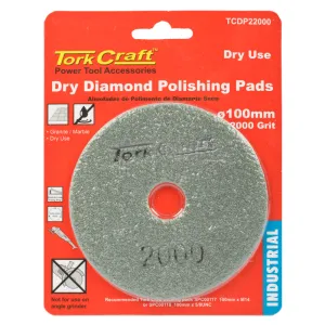 TORK CRAFT 100MM DIAMOND POLISHING PAD 2000 GRIT DRY USE TCDP22000