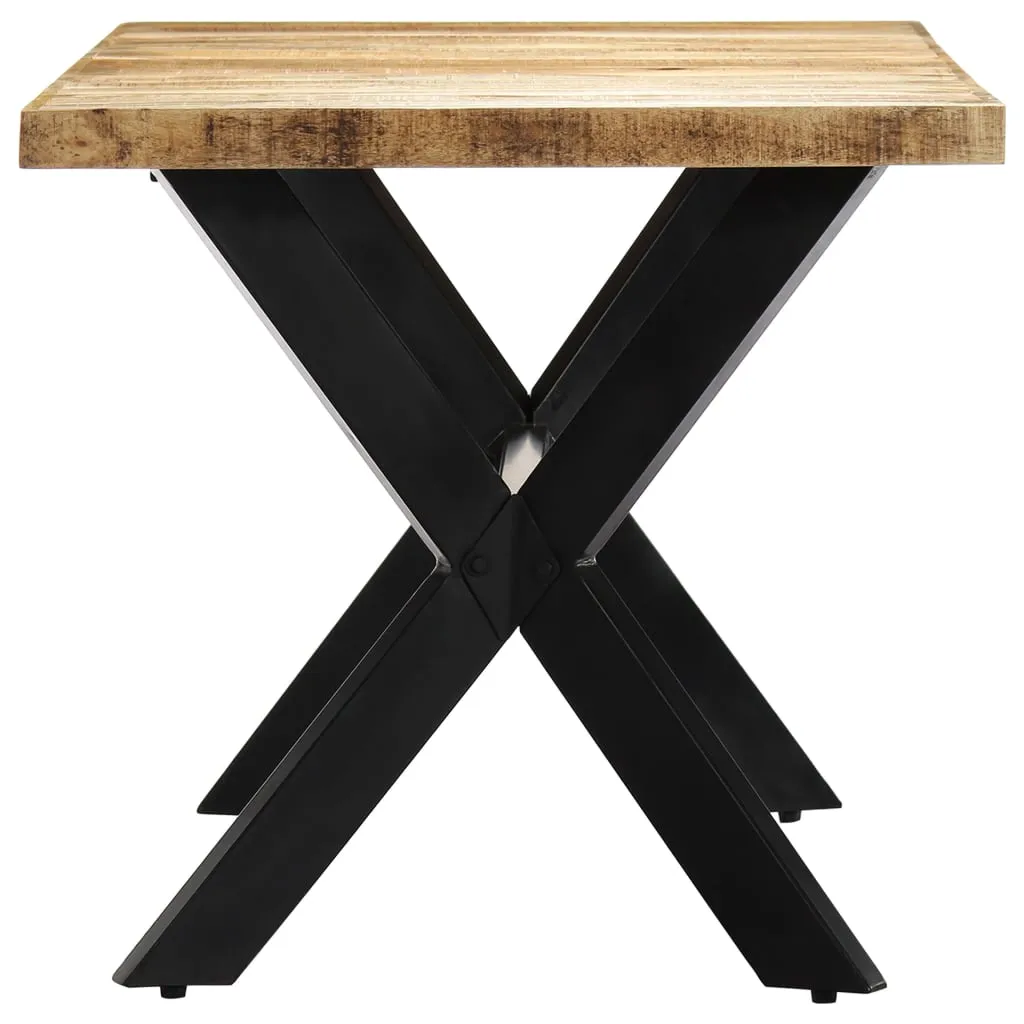 vidaXL Dining Table 160x80x75 cm Solid Rough Mango Wood