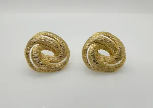 Vintage Les Bernard Gold Twist Clip Earrings