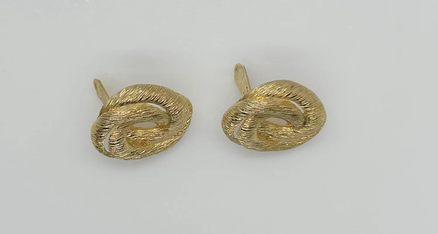 Vintage Les Bernard Gold Twist Clip Earrings